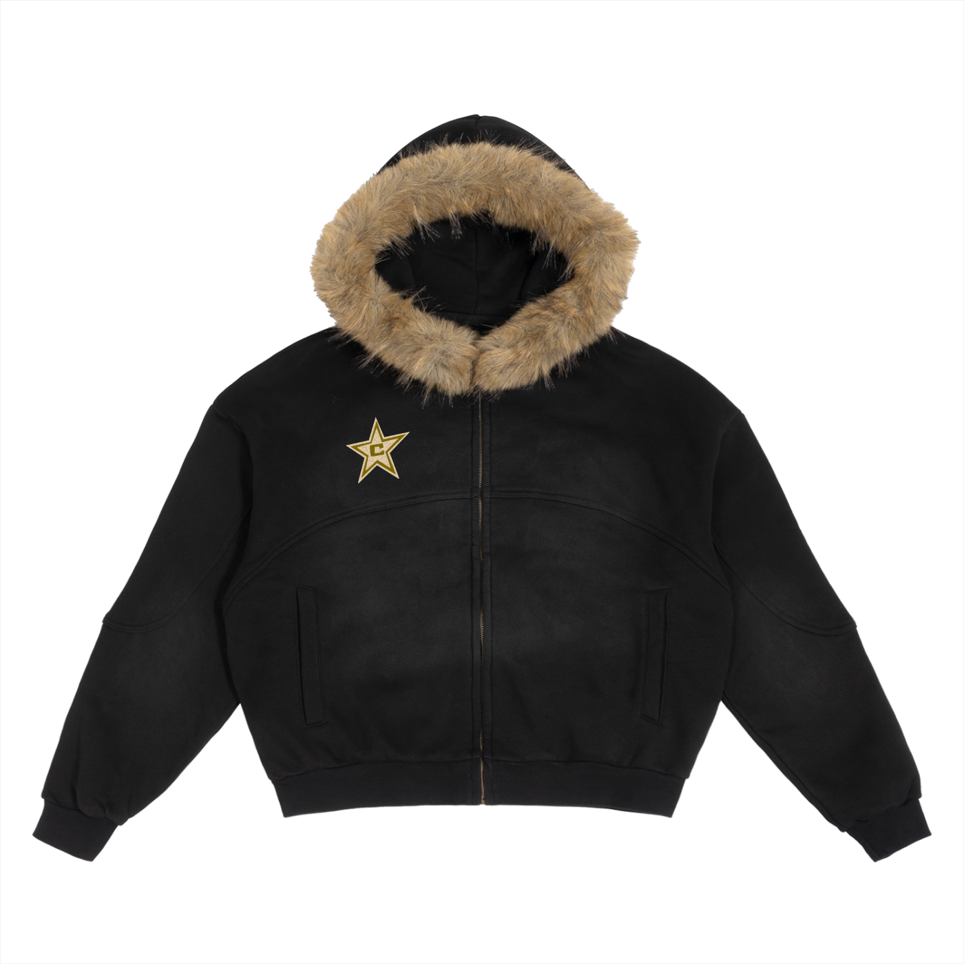 GUN RANGE DETACHABLE FUR HOODIE