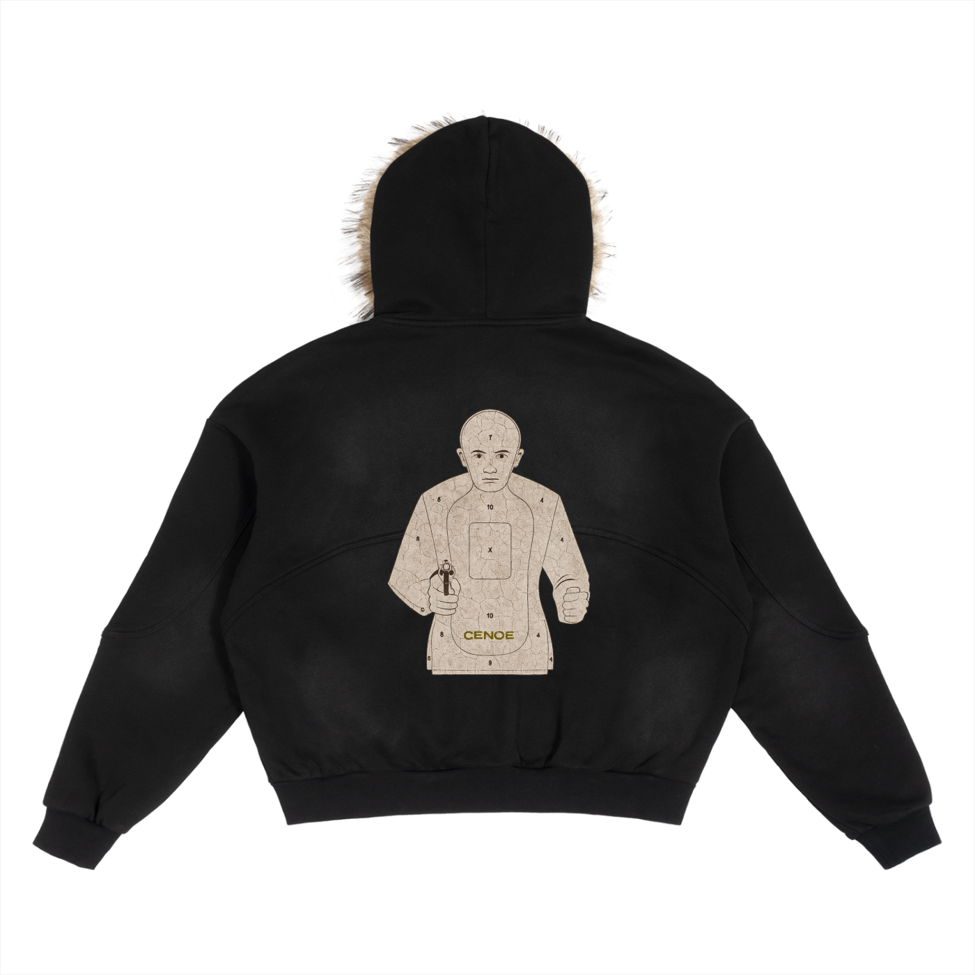 GUN RANGE DETACHABLE FUR HOODIE